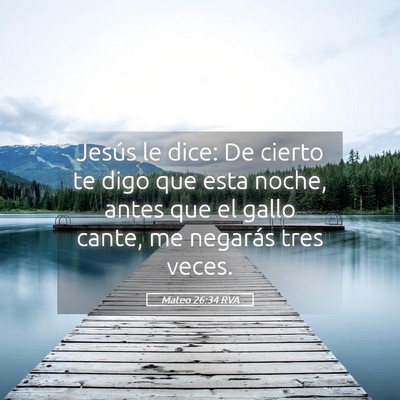 Picture 05 - Mateo 26:34 RVA - Jesús le dice: De cierto te digo que esta noche, - Bible Verse Picture