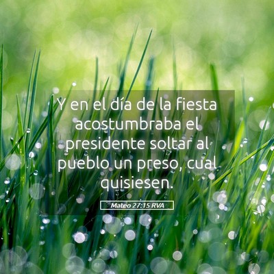 Picture 05 - Mateo 27:15 RVA - Y en el día de la fiesta acostumbraba el - Bible Verse Picture