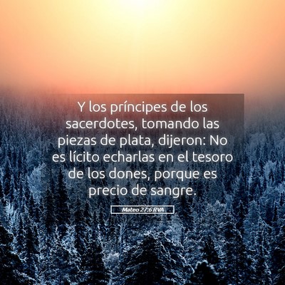 Picture 05 - Mateo 27:6 RVA - Y los príncipes de los sacerdotes, tomando las - Bible Verse Picture