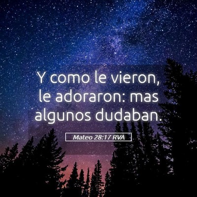 Picture 05 - Mateo 28:17 RVA - Y como le vieron, le adoraron: mas algunos - Bible Verse Picture