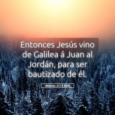 Picture 05 - Mateo 3:13 RVA - Entonces Jesús vino de Galilea á Juan al - Bible Verse Picture