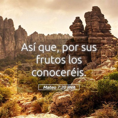 Picture 05 - Mateo 7:20 RVA - Así que, por sus frutos los - Bible Verse Picture