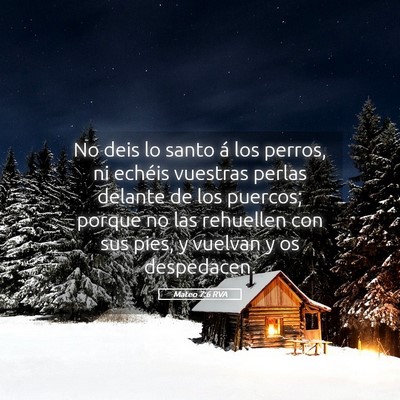 Picture 05 - Mateo 7:6 RVA - No deis lo santo á los perros, ni echéis - Bible Verse Picture