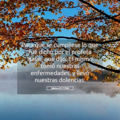 Picture 05 - Mateo 8:17 RVA - Para que se cumpliese lo que fué dicho por el - Bible Verse Picture