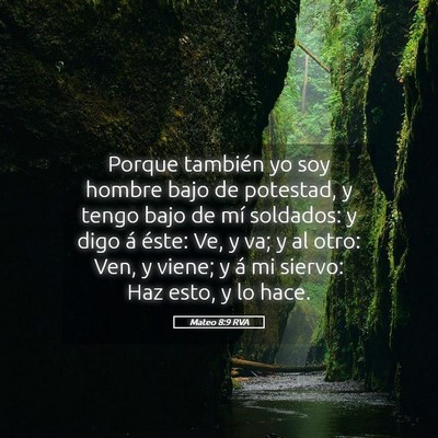 Picture 05 - Mateo 8:9 RVA - Porque también yo soy hombre bajo de potestad, y - Bible Verse Picture