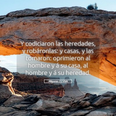 Picture 05 - Miqueas 2:2 RVA - Y codiciaron las heredades, y robáronlas: y - Bible Verse Picture