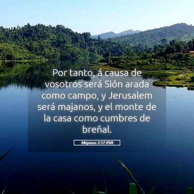 Picture 05 - Miqueas 3:12 RVA - Por tanto, á causa de vosotros será Sión arada - Bible Verse Picture
