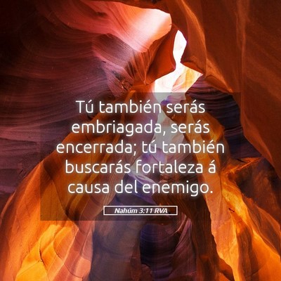 Picture 05 - Nahúm 3:11 RVA - Tú también serás embriagada, serás encerrada; - Bible Verse Picture
