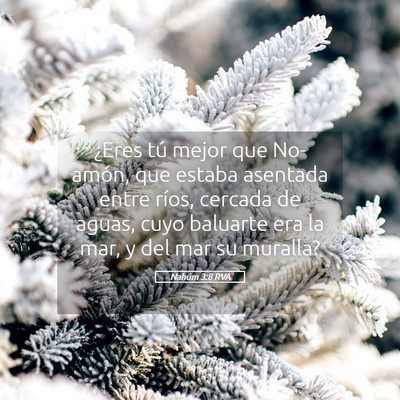 Picture 05 - Nahúm 3:8 RVA - ¿Eres tú mejor que No-amón, que estaba - Bible Verse Picture