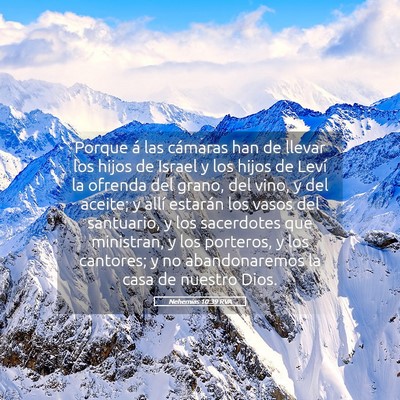 Picture 05 - Nehemías 10:39 RVA - Porque á las cámaras han de llevar los hijos de - Bible Verse Picture