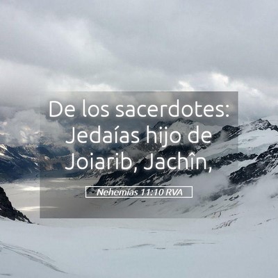 Picture 05 - Nehemías 11:10 RVA - De los sacerdotes: Jedaías hijo de Joiarib, - Bible Verse Picture