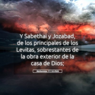 Picture 05 - Nehemías 11:16 RVA - Y Sabethai y Jozabad, de los principales de los - Bible Verse Picture