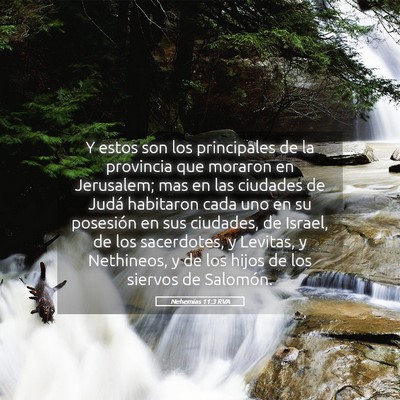 Picture 05 - Nehemías 11:3 RVA - Y estos son los principales de la provincia que - Bible Verse Picture