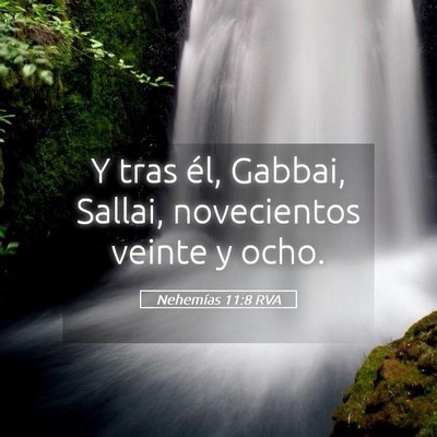 Picture 05 - Nehemías 11:8 RVA - Y tras él, Gabbai, Sallai, novecientos veinte y - Bible Verse Picture