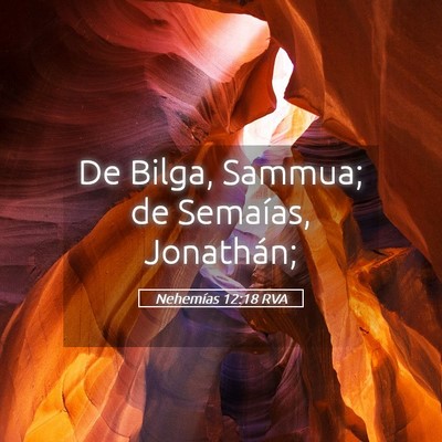 Picture 05 - Nehemías 12:18 RVA - De Bilga, Sammua; de Semaías, - Bible Verse Picture