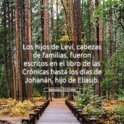 Picture 05 - Nehemías 12:23 RVA - Los hijos de Leví, cabezas de familias, fueron - Bible Verse Picture