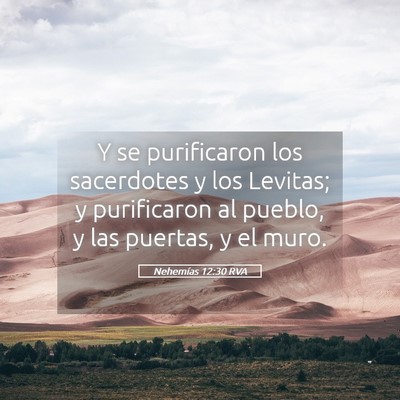 Picture 05 - Nehemías 12:30 RVA - Y se purificaron los sacerdotes y los Levitas; y - Bible Verse Picture