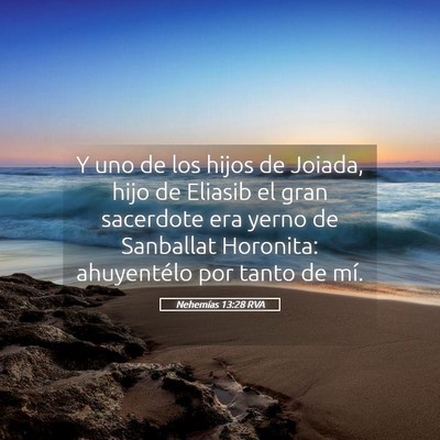 Picture 05 - Nehemías 13:28 RVA - Y uno de los hijos de Joiada, hijo de Eliasib el - Bible Verse Picture