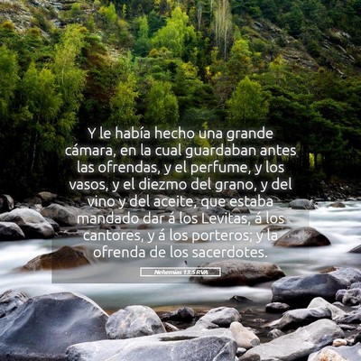Picture 05 - Nehemías 13:5 RVA - Y le había hecho una grande cámara, en la cual - Bible Verse Picture