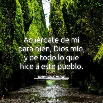 Picture 05 - Nehemías 5:19 RVA - Acuérdate de mí para bien, Dios mío, y de todo - Bible Verse Picture
