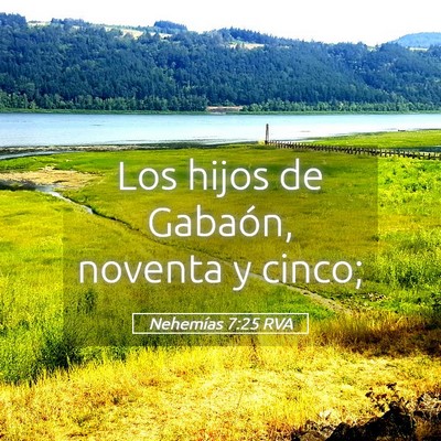 Picture 05 - Nehemías 7:25 RVA - Los hijos de Gabaón, noventa y - Bible Verse Picture
