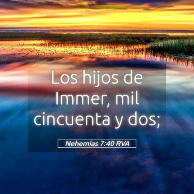 Picture 05 - Nehemías 7:40 RVA - Los hijos de Immer, mil cincuenta y - Bible Verse Picture