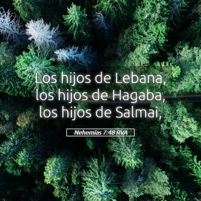 Picture 05 - Nehemías 7:48 RVA - Los hijos de Lebana, los hijos de Hagaba, los - Bible Verse Picture