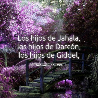 Picture 05 - Nehemías 7:58 RVA - Los hijos de Jahala, los hijos de Darcón, los - Bible Verse Picture