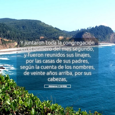 Picture 05 - Números 1:18 RVA - Y juntaron toda la congregación en el primero - Bible Verse Picture