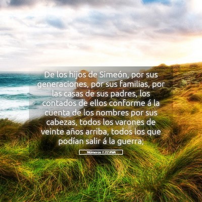 Picture 05 - Números 1:22 RVA - De los hijos de Simeón, por sus generaciones, - Bible Verse Picture