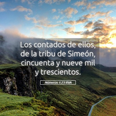 Picture 05 - Números 1:23 RVA - Los contados de ellos, de la tribu de Simeón, - Bible Verse Picture