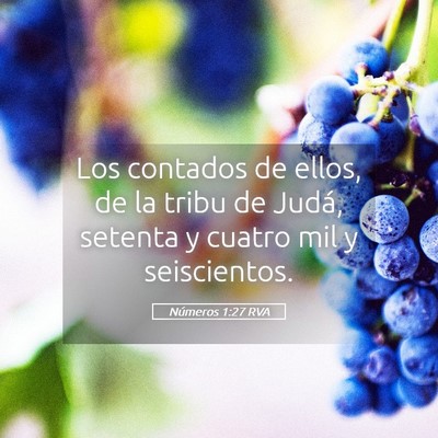 Picture 05 - Números 1:27 RVA - Los contados de ellos, de la tribu de Judá, - Bible Verse Picture