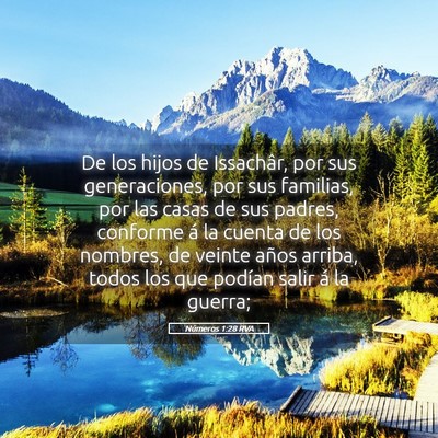 Picture 05 - Números 1:28 RVA - De los hijos de Issachâr, por sus generaciones, - Bible Verse Picture