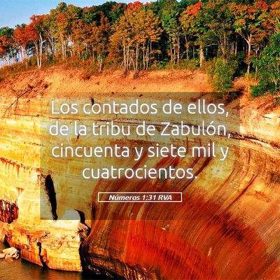Picture 05 - Números 1:31 RVA - Los contados de ellos, de la tribu de Zabulón, - Bible Verse Picture
