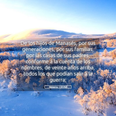 Picture 05 - Números 1:34 RVA - De los hijos de Manasés, por sus generaciones, - Bible Verse Picture