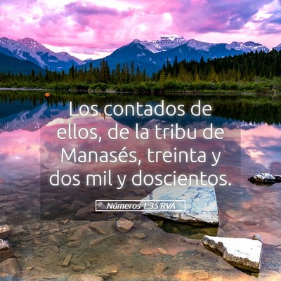 Picture 05 - Números 1:35 RVA - Los contados de ellos, de la tribu de Manasés, - Bible Verse Picture