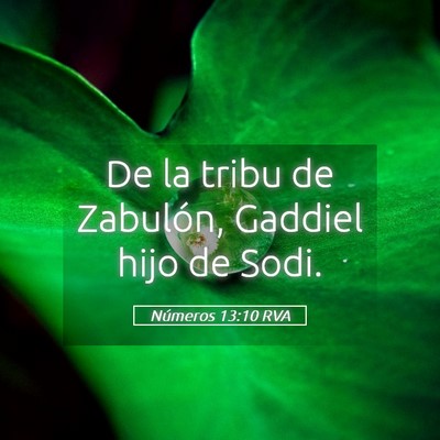 Picture 05 - Números 13:10 RVA - De la tribu de Zabulón, Gaddiel hijo de - Bible Verse Picture