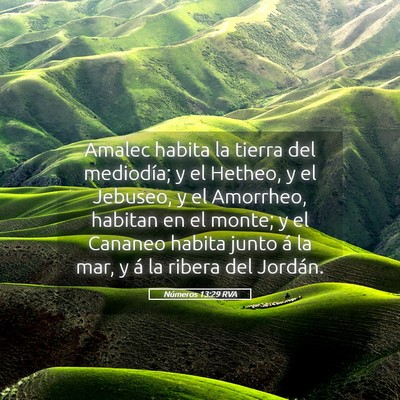Picture 05 - Números 13:29 RVA - Amalec habita la tierra del mediodía; y el - Bible Verse Picture