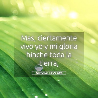 Picture 05 - Números 14:21 RVA - Mas, ciertamente vivo yo y mi gloria hinche toda - Bible Verse Picture