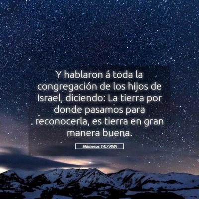 Picture 05 - Números 14:7 RVA - Y hablaron á toda la congregación de los hijos - Bible Verse Picture