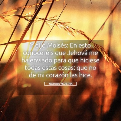 Picture 05 - Números 16:28 RVA - Y dijo Moisés: En esto conoceréis que Jehová - Bible Verse Picture