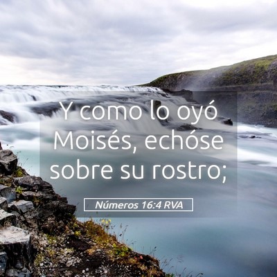 Picture 05 - Números 16:4 RVA - Y como lo oyó Moisés, echóse sobre su - Bible Verse Picture