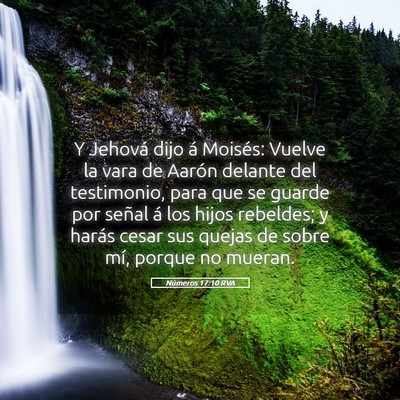Picture 05 - Números 17:10 RVA - Y Jehová dijo á Moisés: Vuelve la vara de - Bible Verse Picture