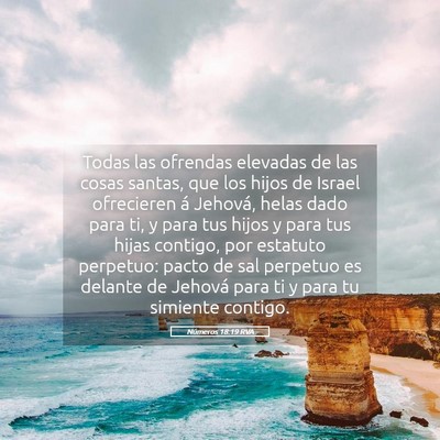 Picture 05 - Números 18:19 RVA - Todas las ofrendas elevadas de las cosas santas, - Bible Verse Picture