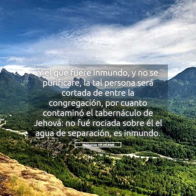 Picture 05 - Números 19:20 RVA - Y el que fuere inmundo, y no se purificare, la - Bible Verse Picture