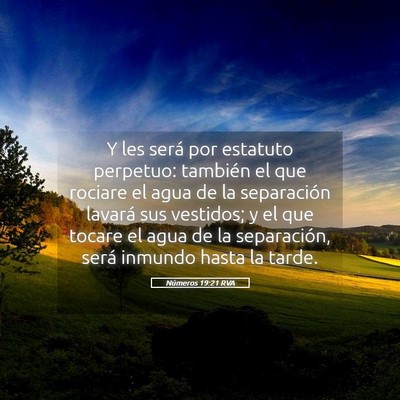Picture 05 - Números 19:21 RVA - Y les será por estatuto perpetuo: también el - Bible Verse Picture