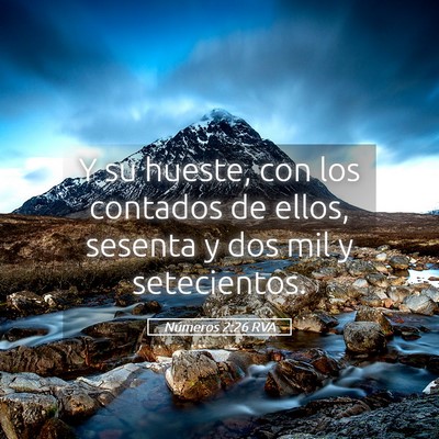 Picture 05 - Números 2:26 RVA - Y su hueste, con los contados de ellos, sesenta y - Bible Verse Picture