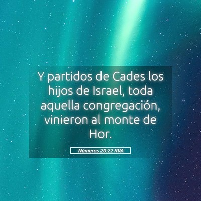 Picture 05 - Números 20:22 RVA - Y partidos de Cades los hijos de Israel, toda - Bible Verse Picture