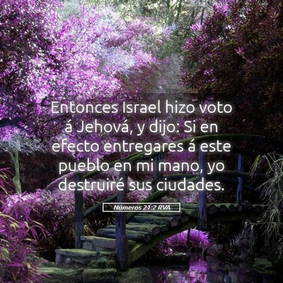 Picture 05 - Números 21:2 RVA - Entonces Israel hizo voto á Jehová, y dijo: Si - Bible Verse Picture