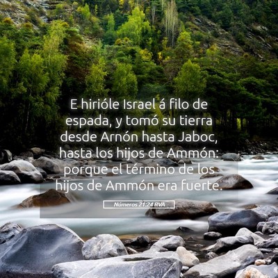 Picture 05 - Números 21:24 RVA - E hirióle Israel á filo de espada, y tomó su - Bible Verse Picture